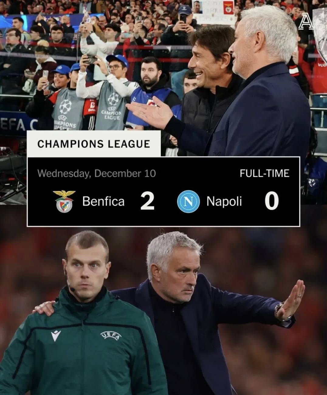 3-1后！让穆帅争2有望：本菲卡半程不败+差对手3的简单介绍